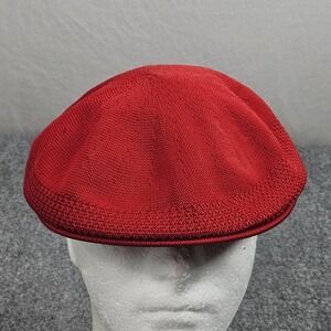 Vintage Imperial Headwear Flat Cap Small Red Knit Driving Taxi Newsboy‎ Hat USA